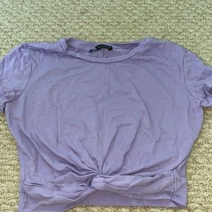 Zara Purple scrunched crop top